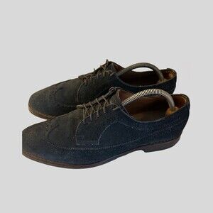 Allen Edmonds McGregor Wingtip 9.5 D Black Suede model 4559  Vibram Soles Read
